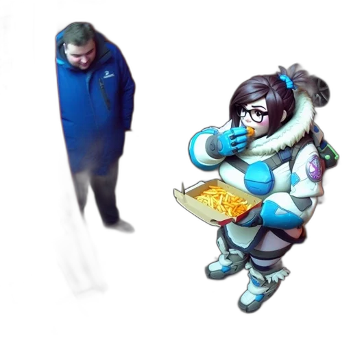 staff, food, creature, jacket, concept art, pixel art, 3d render, cartoon transparent PNG cut-out