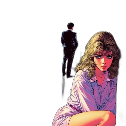 comic book art, vaporwave, concept art, watercolor, neon lights, fire, night, sunset transparent PNG cut-out