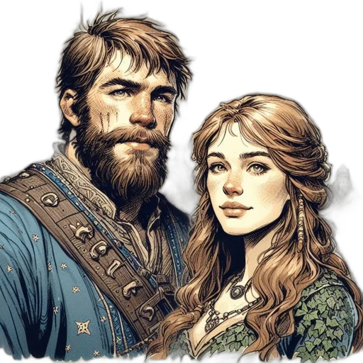 face, fantasy art, comic book art, concept art, photorealistic, blue, two, noble transparent PNG cut-out