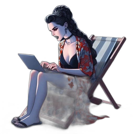dress, fantasy art, concept art, pixel art, watercolor, night, sunset, blue transparent PNG cut-out