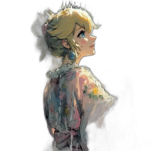 crown, dress, face, jacket, watercolor, concept art, anime, fantasy art transparent PNG cut-out