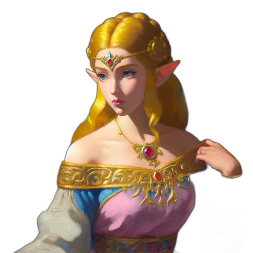 crown, dress, jewelry, face, concept art, fantasy art, pixel art, 3d render transparent PNG cut-out