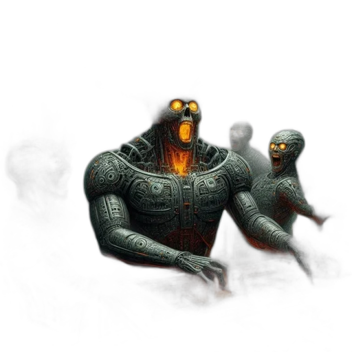 mask, robot, creature, animal, concept art, fantasy art, 3d render, pixel art transparent PNG cut-out