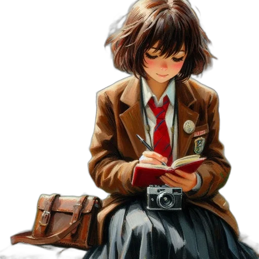 jacket, robot, face, dress, anime, oil painting, photorealistic, comic book art transparent PNG cut-out