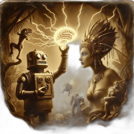robot, mask, concept art, fantasy art, comic book art, underwater, night, fire transparent PNG cut-out
