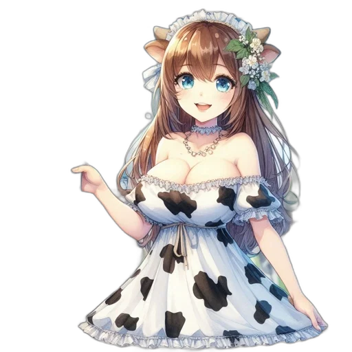 dress, crown, flower, robot, anime, watercolor, pixel art, fantasy art transparent PNG cut-out