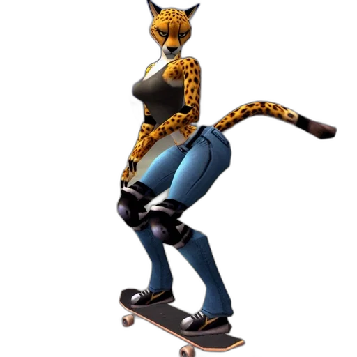 animal, concept art, 3d render, cartoon, fantasy art, anthropomorphic, leopard, figure transparent PNG cut-out