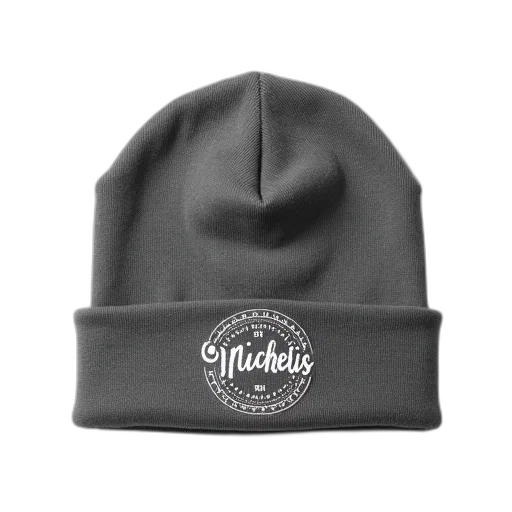 hat, crown, grey, beanie, white, embroidered, logo, front transparent PNG cut-out