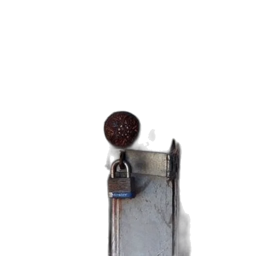 bottle, staff, weapon, jewelry, photorealistic, 3d render, concept art, weathered transparent PNG cut-out