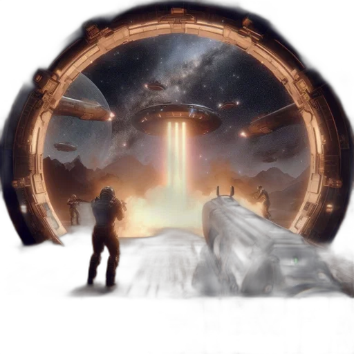 concept art, fantasy art, pixel art, outer space, snow, fire, fog, player transparent PNG cut-out