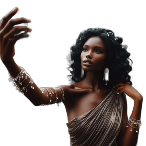 jewelry, dress, fantasy art, concept art, 3d render, photorealistic, earth tones, woman transparent PNG cut-out