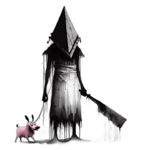 creature, mask, staff, animal, concept art, fantasy art, pixel art, watercolor transparent PNG cut-out