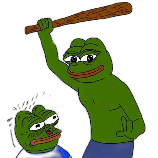 weapon, staff, sword, creature, two, animated, frogs, humorously transparent PNG cut-out