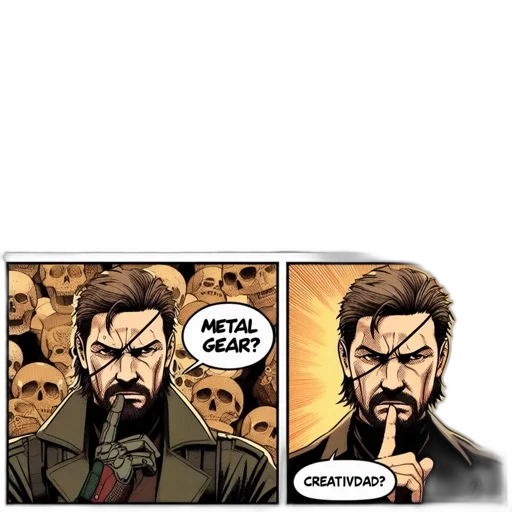comic book art, concept art, cartoon, pixel art, three, panels, bearded, man transparent PNG cut-out
