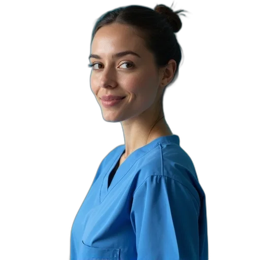 staff, dress, face, jacket, blue, hospital, scrubs transparent PNG cut-out