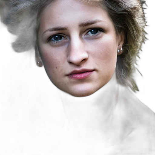 face, hair, crown, staff transparent PNG cut-out