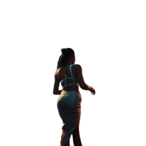 dress, jacket, robot, staff, 3d render, concept art, vaporwave, pixel art transparent PNG cut-out