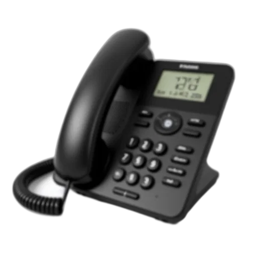 staff, black, corded, telephone, small, display, screen, keypad transparent PNG cut-out