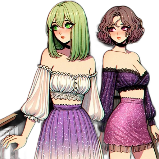 dress, pixel art, concept art, anime, vaporwave, green, pastel, monochrome transparent PNG cut-out