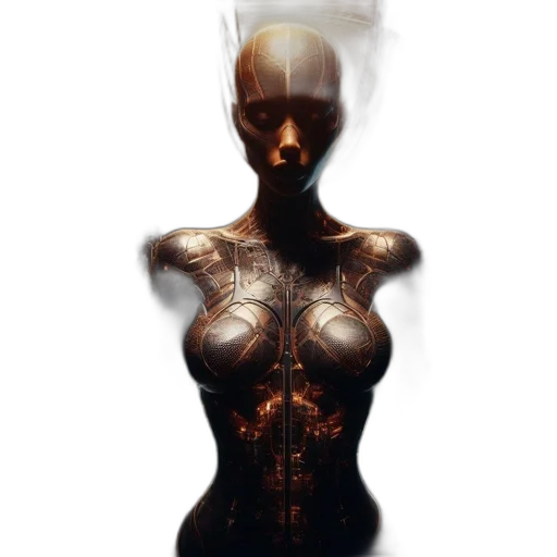 robot, dress, jewelry, face, concept art, cyberpunk, 3d render, pixel art transparent PNG cut-out