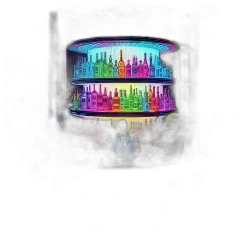 crown, jewelry, hat, bottle, concept art, vaporwave, pixel art, cyberpunk transparent PNG cut-out