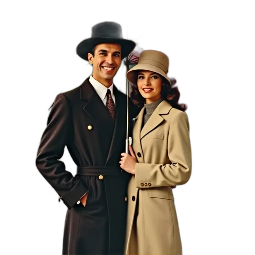 hat, jacket, umbrella, staff, photorealistic, concept art, 3d render, fog transparent PNG cut-out