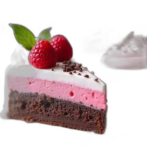 food, 3d render, photorealistic, slice, cake, piece, fruit, top transparent PNG cut-out
