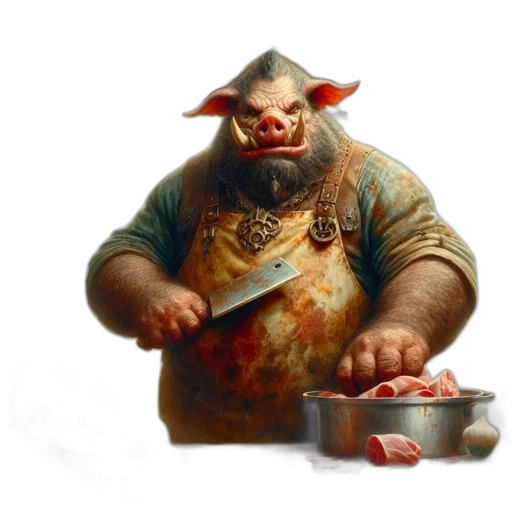 food, animal, staff, concept art, photorealistic, fantasy art, oil painting, fantasy transparent PNG cut-out