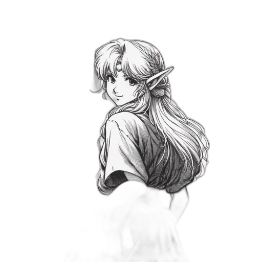 dress, hair, face, creature, concept art, pencil sketch, fantasy art, anime transparent PNG cut-out