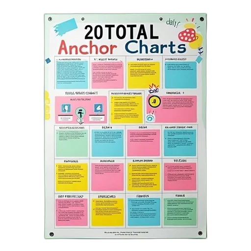 colorful, educational, poster, title, total, anchor, charts, top transparent PNG cut-out
