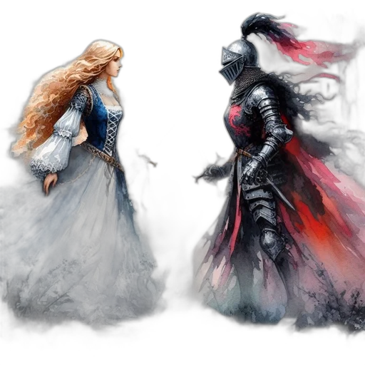 fantasy art, concept art, comic book art, photorealistic, dark, monochrome, blue, red transparent PNG cut-out