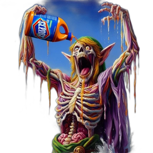 bottle, food, creature, animal, photorealistic, concept art, surreal, painting transparent PNG cut-out