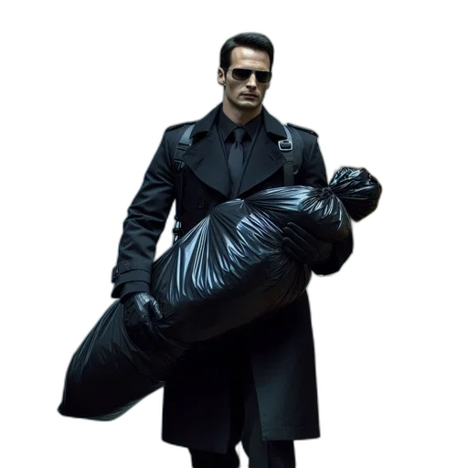 jacket, weapon, concept art, 3d render, man, wearing, dark, clothing transparent PNG cut-out