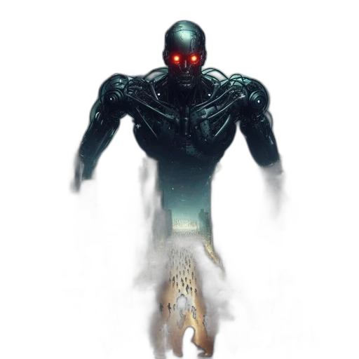 robot, creature, animal, mask, concept art, comic book art, pixel art, 3d render transparent PNG cut-out