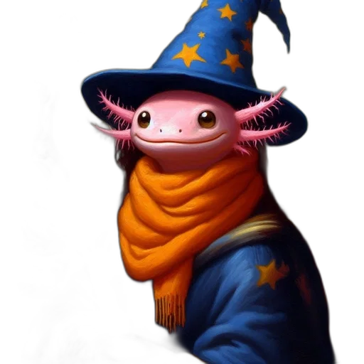hat, creature, staff, mask, concept art, fantasy art, pixel art, photorealistic transparent PNG cut-out
