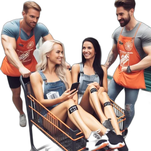 furniture, promotional, image, depicts, four, people, two, women transparent PNG cut-out