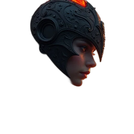 mask, hat, crown, face, 3d render, concept art, fantasy art, photorealistic transparent PNG cut-out