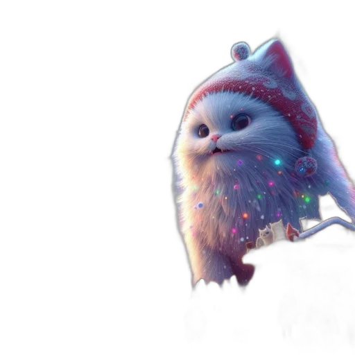 creature, animal, hat, staff, concept art, fantasy art, watercolor, 3d render transparent PNG cut-out