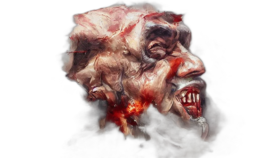 face, creature, concept art, photorealistic transparent PNG cut-out