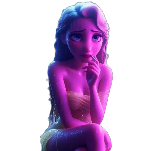 dress, face, 3d render, concept art, fantasy art, photorealistic, neon lights, underwater transparent PNG cut-out