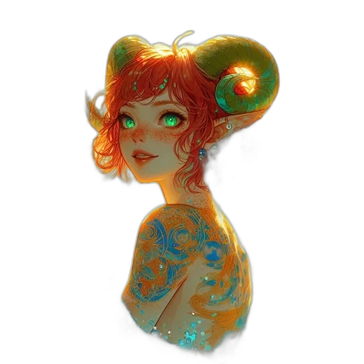 fantasy art, concept art, watercolor, pixel art, green, neon, golden, colorful transparent PNG cut-out