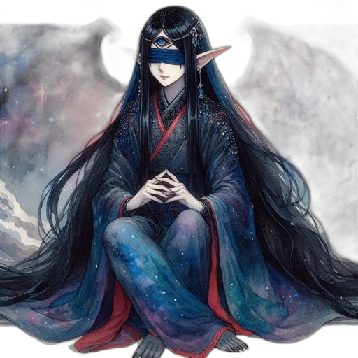 mask, dragon, fantasy art, concept art, watercolor, anime, blue, dark transparent PNG cut-out