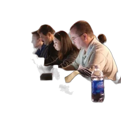 staff, concept art, 3d render, group, people, sitting, long, table transparent PNG cut-out