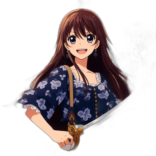 jewelry, dress, staff, flower, anime, pixel art, cartoon, photorealistic transparent PNG cut-out