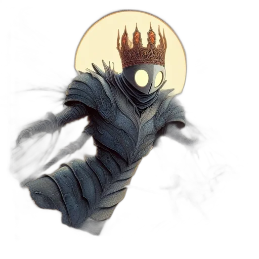 crown, mask, staff, creature, concept art, fantasy art, watercolor, comic book art transparent PNG cut-out