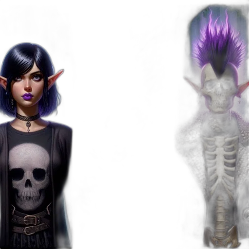 concept art, fantasy art, 3d render, comic book art, dark, three, panels, depict transparent PNG cut-out