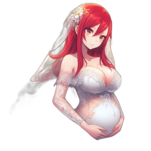 dress, pixel art, fantasy art, concept art, anime, red, expectant, bride transparent PNG cut-out
