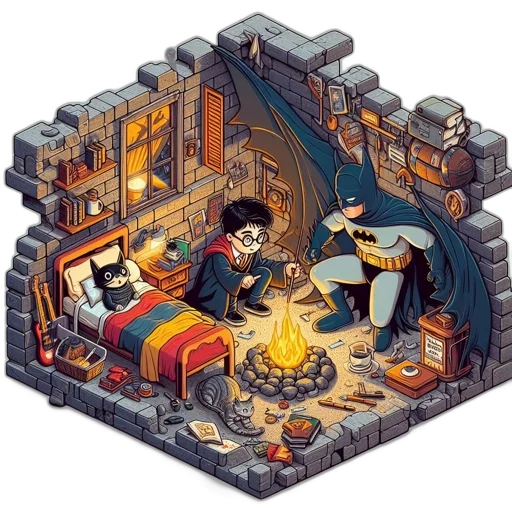 furniture, dragon, pixel art, concept art, fantasy art, comic book art, fire, night transparent PNG cut-out