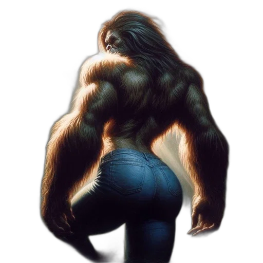 animal, hair, creature, concept art, photorealistic, comic book art, fantasy art, muscular transparent PNG cut-out