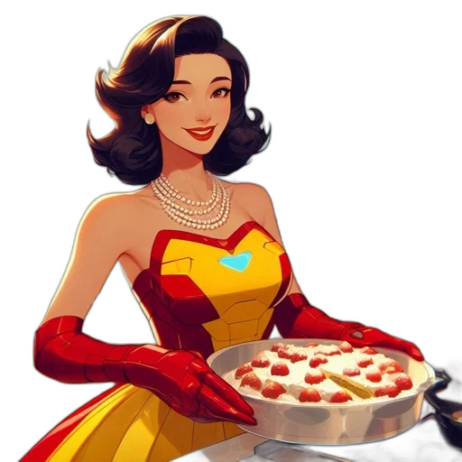 food, dress, pixel art, concept art, comic book art, cartoon, red, colorful transparent PNG cut-out